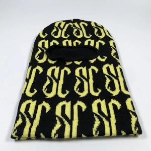 Pasamontañas de punto acrílico OEM de alta calidad con un orificio y logotipo personalizado, estampado completo, unisex, para fiestas al aire libre - Product Image 3