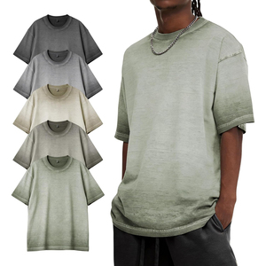 2026 Harry Johnson Production <b>Men's</b> Oversized Acid Wash <b>Longline</b> Short Sleeve <b>T</b> <b>Shirt</b> O Neck Solid Vintage Street Tee OEM ODM - Product Image 2
