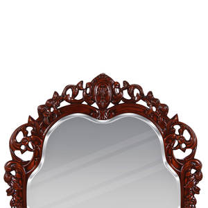 Miroir mural ovale classique en teck sculpté à la main, style européen, bordure encadrée de 5,0 mm d'épaisseur - Product Image 3