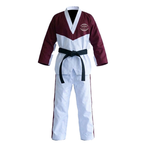 Combinaison de karaté bicolore personnalisée pour hommes, professionnelle, durable, en polycoton, séchage rapide, respirante, pour la compétition et l'entraînement en arts martiaux - Product Image 1