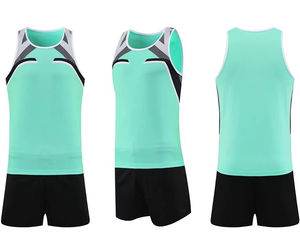 Tenue d'athlétisme homme et femme personnalisable avec logo – Ensemble maillot et short de course pour équipe sportive - Product Image 3