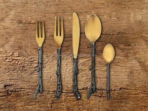 Luxury Nickel Plated Stainless Steel Flatware Set Mirrored Tea Spoon and <b>Fork</b> Perfect for Kitchenware and Dining Accessories - Product Image 6