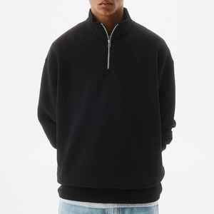 เสื้อฮู้ดซิป ¼  ผ้าฟลีซสะท้อนแสงสำหรับผู้ชาย ผลิตจากผ้าฝ้าย 100% คุณสมบัติป้องกันการหดตัว ทรงปกติ เหมาะสำหรับชุดทำงานฤดูหนาว - Product Image 1