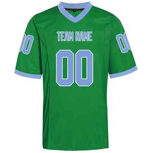 Maillots de football américain rétro personnalisés OEM/ODM imprimés par sublimation, 100 % polyester, manches courtes - Product Image 1