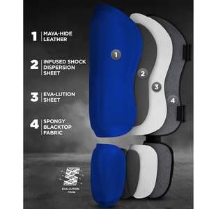 Protège-tibias professionnels en cuir pour entraînement MMA, Karaté, Kickboxing, conception personnalisée, fermeture à lacets thaïlandaise, durables et polyvalents - Product Image 5