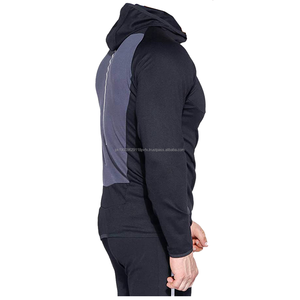 Nouveau sweat à capuche à manches longues design personnalisé pour hommes avec fermeture éclair et poche brodée motif solide saison d'hiver col à capuche - Product Image 2