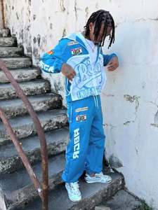 Custom Unisex Plaid/Solid Cotton <b>Lightweight</b> Sweatshirt Shorts Set Vintage Streetwear Zip <b>Hoodie</b> Two Piece Drawstring Raw Hem - Product Image 3