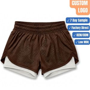 Échantillon 7 jours Livraison Rapide Short de Sport en Maille 2-en-1 150 GSM OEM ODM Direct Usine - Product Image 1