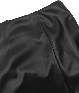 Wholesale Custom Logo Women's Faux Leather <b>Shorts</b> High Rise PU Leather Streetwear <b>Shorts</b> Factory Direct Supply - Product Image 3