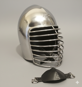 Casco Medieval HEMA con Protector Facial de Acero para Buhurt, Entrenamiento, Reenactamiento Histórico, Protección para la Cabeza - Product Image 1