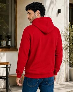 Veste de sport décontractée pour homme de marque américaine, hiver, 100% coton, doublure polaire, sweat à capuche, logo personnalisé, uni, 240g, coupe classique - Product Image 4