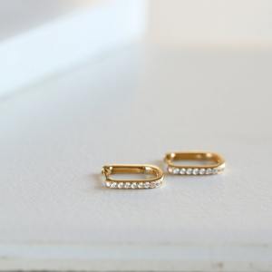 Pendientes de Aro Redondos de Oro 10K 14K con Diamantes Cultivados en Laboratorio, Pendientes Pequeños Minimalistas para Dormir, Regalo para Mujer, Ideales para Fiestas - Product Image 3