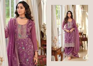 Conjunto de Kurta y Palazzo con Bordado Brillante de Diseñador, Traje Tradicional Étnico Elegante, Preparado para Usar, para Mujer, Estilo Festivo - Product Image 6