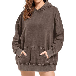 Nueva Llegada, Sudaderas Extra Grandes con Lavado Ácido Personalizadas, Fabricante de Ropa Urbana, Sudaderas con Lavado Ácido para Mujer - Product Image 1