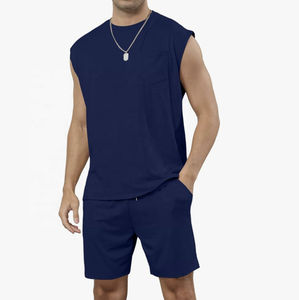 Ensemble short et débardeur personnalisé avec votre logo pour hommes – Respirant et doux – 2 pièces – Tenue de sport pour hommes - Product Image 4