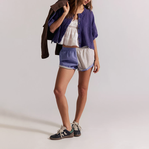 High Quality <b>Women</b> <b>Crop</b> Knitted <b>Cardigan</b> Three Quarter Sleeve O Neck Solid Color Button Front Casual Short Length Breathable Top - Product Image 4