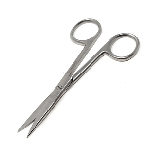 Ciseaux chirurgicaux professionnels de 4,5 pouces, lames droites aiguisées, acier inoxydable, certifiés CE, ensemble d'instruments médicaux - Product Image 1