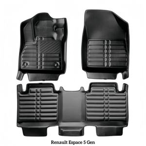 BORNSLLER Tapis de sol de voiture en cuir 5D sur mesure de luxe, épaisseur 5 mm, écologiques, antidérapants, noirs, pour Renault Captur 2 2020-<span class=keywords><strong>2023</strong></span> - Product Image 1