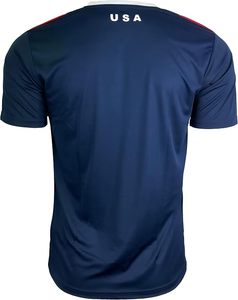 Camiseta de Fútbol de EE. UU. para Hombre, Cuello en V, Manga Corta, Azul Marino y Rojo, Sublimada, Absorbe la Humedad, Ropa Deportiva - Product Image 4