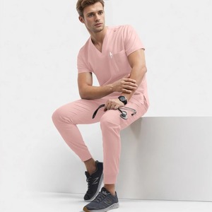 Ensemble de blouses médicales unisexes, col en V, uniforme d'infirmière, coton extensible, vêtements de travail hospitaliers, OEM ODM, multicolores, lavage à la main, certifié CE - Product Image 6