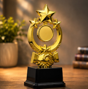 Trophée élégant en métal moulé sous pression, impression UV, gravure laser, personnalisation de la marque, reconnaissance des réalisations des écoles, des universités et des entreprises - Product Image 1