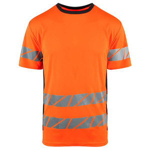 เสื้อยืดทำงานแบบสะท้อนแสง Hi Vis สำหรับงานก่อสร้าง แขนสั้น พร้อมแถบสะท้อนแสงเพื่อความปลอดภัย - Product Image 1