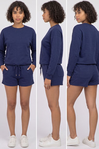 Women Fleece Shorts Set / Ladies Sweatshirt Jogger Sweat Short Two Piece Loose Fit Sweat Shorts Set Women - Product Image 6