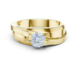925 Sterling <b>Silver</b> Round Cut Moissanite Men's <b>Solitaire</b> <b>Ring</b> Bezel Setting Classic Style Gold Plated Engagement Wedding Party - Product Image 2