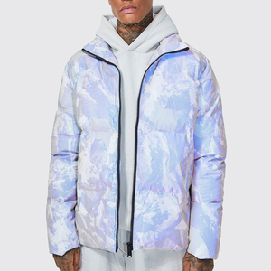 Wholesale Men's Winter Bomber Puffer Jacket with Black Down Fitness Wear Custom Logo <b>Camouflage</b> Pattern with Front Sublimation - Product Image 1