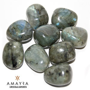 Pierres Roulées en Agate Labradorite Naturelle, Vente en Gros de Pierres Précieuses, Cristaux d'Agate de Amayra Crystals Exports India - Product Image 3