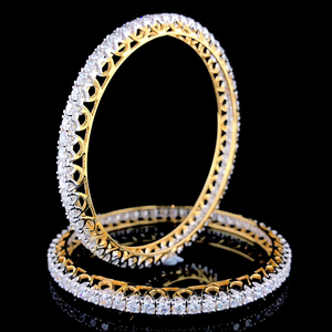 Bracelet en or jaune 14 carats avec diamants de laboratoire, bijoux en diamants taille ronde, accessoire de poignet élégant et luxueux, bracelet en diamants - Product Image 6