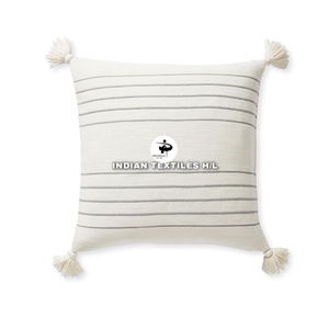 Tufted Boho Cushion Cover By Indian Textiles H/L Handwoven Decorative <b>Throw</b> <b>Pillow</b> Luxury Boho <b>Pillow</b> - Product Image 3