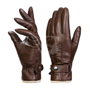 Gants de sport d'extérieur pour adultes, best-sellers, confortables, en cuir de mouton, couleur marron, unisexes, gants de mode - Product Image 6