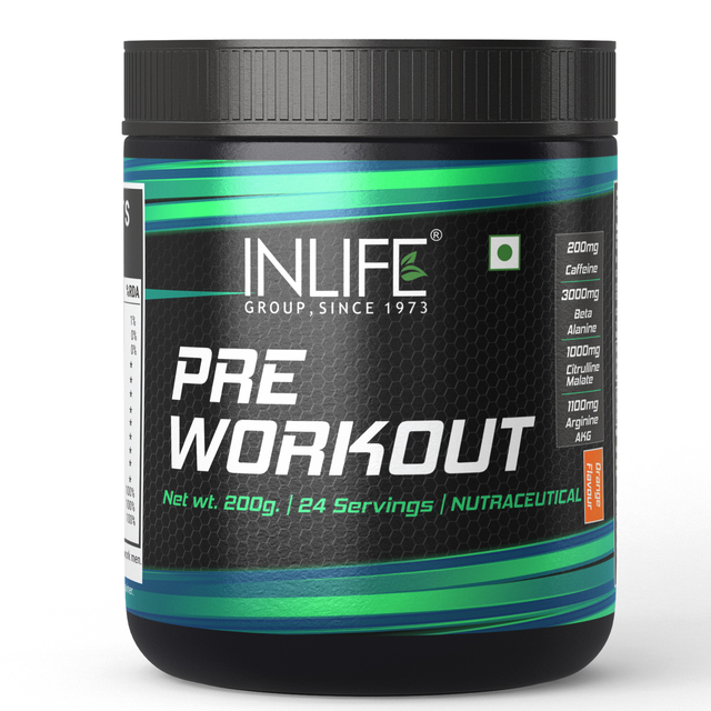 GMP Certified Creatine Pre Workout Supplement Continuous Energy Supply Adult Vegetarian Powder Orange