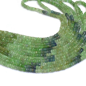 Cuentas sueltas de piedra semipreciosa Kornerupina de ojo de gato verde natural, facetadas micro, tipo rondel, de 4 mm, calidad AAA, para joyería. - Product Image 3