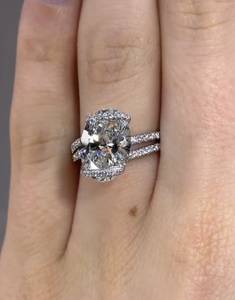 4.50 Carat Oval Lab Grown <b>Diamond</b> Engagement <b>Ring</b> Women | Luxury Gold Wedding <b>Ring</b> | Elegant Bridal Promise Jewelry - Product Image 3