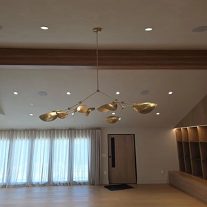Lámpara de Techo Colgante Moderna y Lujosa de Bronce, Forma de Gota de Agua, Decoración de Iluminación Metálica - Product Image 2