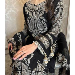 Hermoso Conjunto Elegante de Fiesta con Top y Pantalón de Manga Larga y Dupatta - Product Image 6