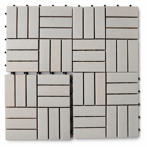 Carreaux de terrasse modernes à 12 lamelles, revêtement en PU blanc en bois d'acacia lisse de 12mm pour terrasse, piscine et terrasse - Product Image 1