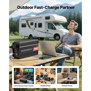 Inverter di Potenza 1000W con Porta USB Tipo C, Convertitore da DC 12V a AC 120V per Auto, 2 Prese AC, Protezione da Sovratensione, Uscita 15V, 220V - Product Image 4
