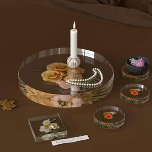 Moule en silicone pour résine époxy, plateau rond, plateau de table, petit plateau rond et carré, sous-verre - Product Image 4