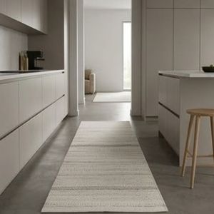 Tapis de couloir moderne en coton tissé plat rayé crème, dernière conception, lavable, fin, à prix de gros - Product Image 4