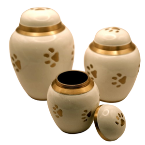 Urna Artesanal para Cenizas de Mascotas con Huella de Pata – Recuerdo Duradero de Cerámica para Cremación con Tapa Sellada Segura, Conmemoración Clásica - Product Image 1