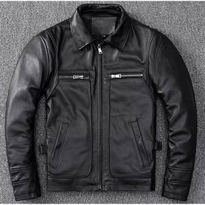 Men's Fashion Leather <b>Punk</b> Gothic Motorcycle Outdoor Coat Short <b>Jacket</b> Slim-Fit Chest Pockets Winter Wear - Product Image 2