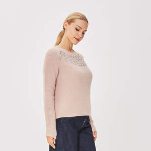 Suéteres de punto casuales para hombre, de lana sólida 100% algodón, con cuentas cosidas a mano. - Product Image 3