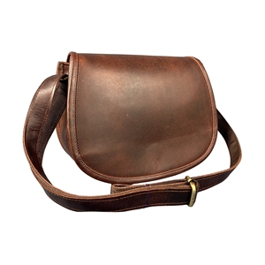Bolso bandolera de cuero genuino para mujer – Bolso de hombro con solapa marrón vintage y correa ajustable - Product Image 1