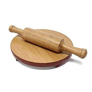Rouleau à pâtisserie traditionnel en bois naturel, outil de cuisson pour le roti indien, le puri, la tortilla, la pizza, le roti et autres plats indiens - Product Image 1