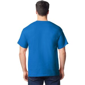เสื้อยืดผู้ชายสีน้ำเงินสำหรับผู้ใหญ่ มีกระเป๋าเสื้อ ผ้าฝ้ายพรีเมียม คอกลม แขนสั้น สไตล์ลำลอง พร้อมกระเป๋าหน้าอก รับสกรีนโลโก้ ขายส่ง - Product Image 3