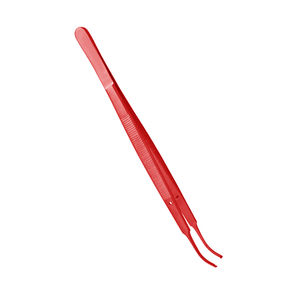 Pinzas Quirúrgicas de Primera Calidad, Color Rojo, 7 Pulgadas, Curvas, Delicadas, con Puntas Dentadas de Acero Inoxidable, Certificación CE - Product Image 5