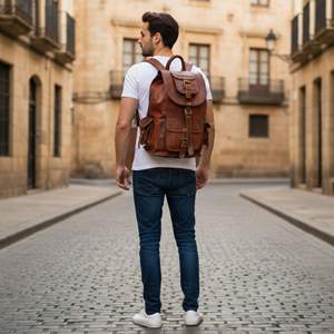 Mochila Moderna de Cuero Genuino de 16 Pulgadas, para Viajes, Senderismo, Hecha a Mano, Producto al por Mayor, Personalizable, Portátil, Ligera y Duradera - Product Image 5